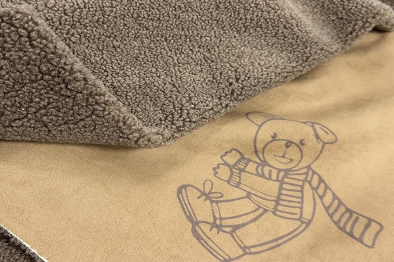 Niedźwiedź brunatny 400gsm 160cm wiązany polar 100% PU wiązany polar Sherpa
