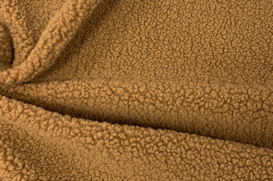Solidna tkanina Faux Sherpa Poliester, 150 cm Sztuczny zamsz Sherpa 400 g / m2