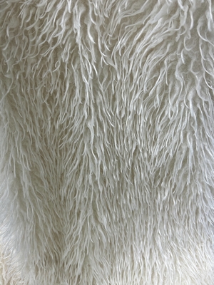 Biały Mongolian Faux Fur Fabric 750GSM