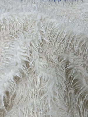 Biały Mongolian Faux Fur Fabric 750GSM