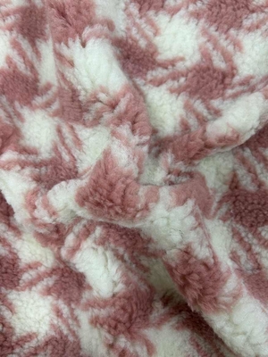 Jacquard 100% poliester Sherpa tkanina faux 150cm regulowane 400GSM