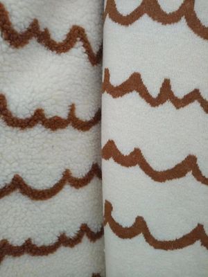 Jacquard 100% poliester Sherpa tkanina faux 150cm regulowany 340GSM